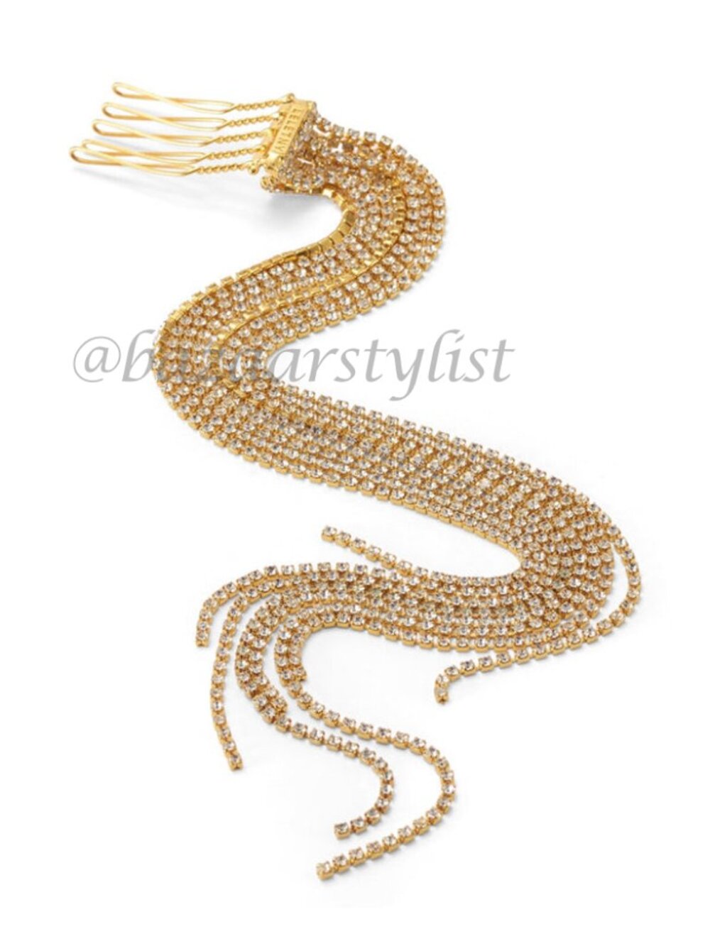 WANTED LELET NY Chain Crystal Comb in Silver or Gold